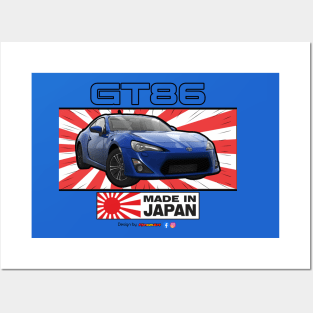 Toyota GT86 Blue Posters and Art